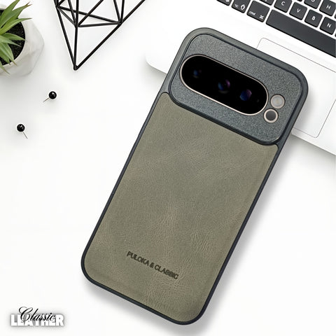 Grey Classic Leather Case for Google Pixel 9 Pro