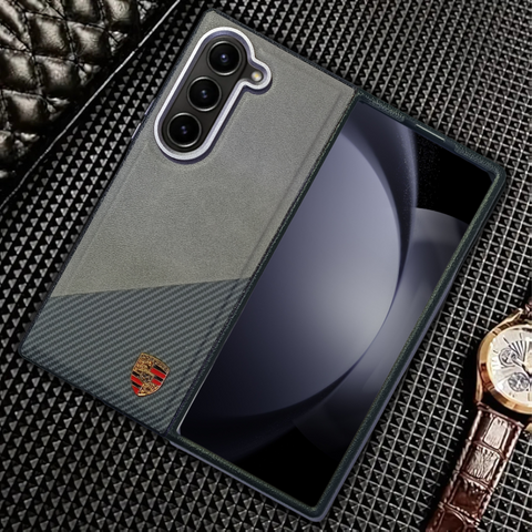 Pors Leather Case for Samsung Galaxy Z FOLD 5