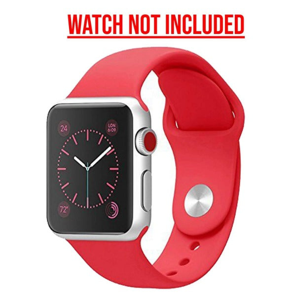 Red Plain Silicone Strap For Watch Series 3 (42mm/44mm/45mm/46mm/49mm)