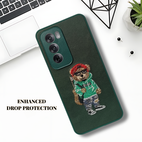 Green leather Guitar Camera Ornamented for Oppo Reno 12