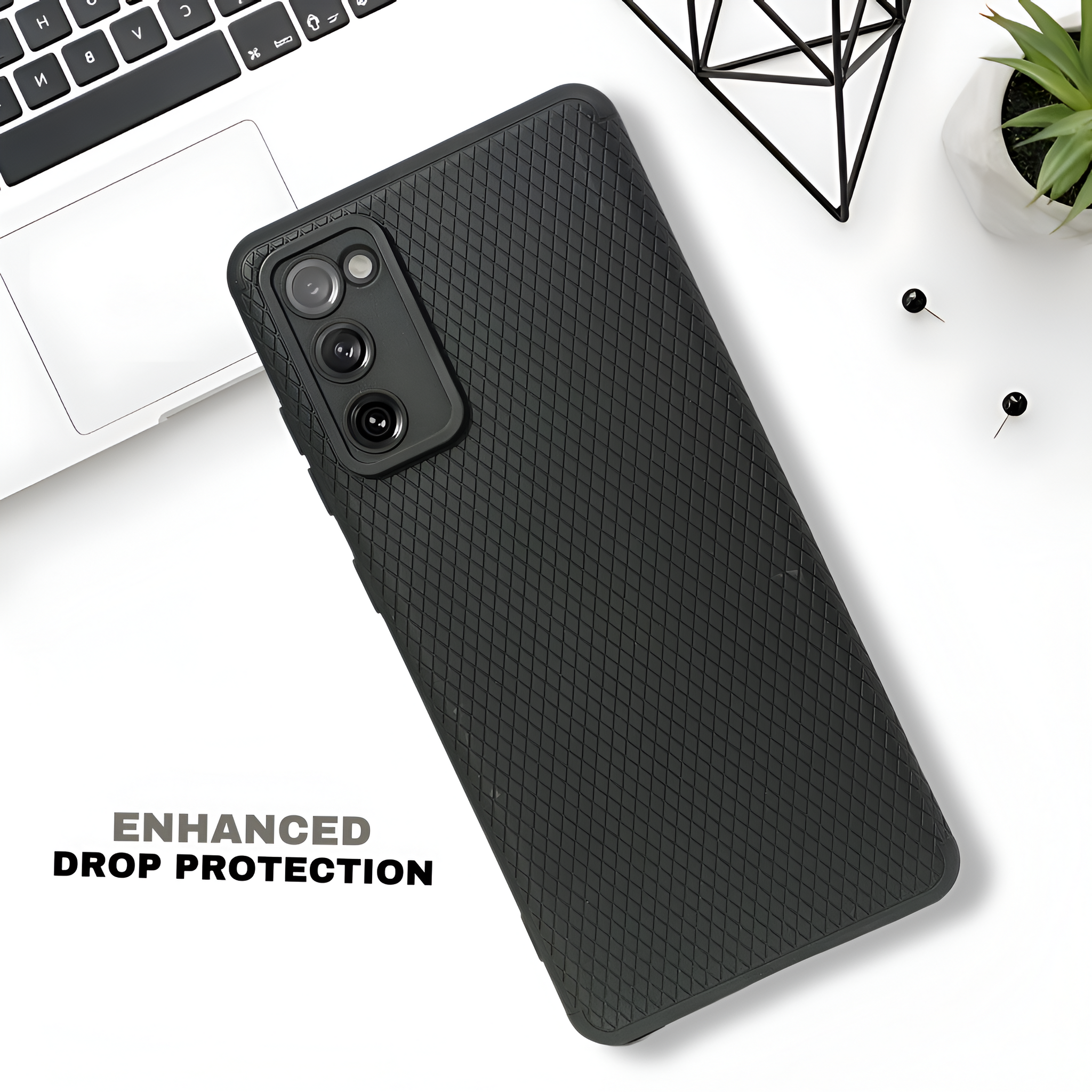 Black Line Wave Silicone Case for Samsung  S20 FE