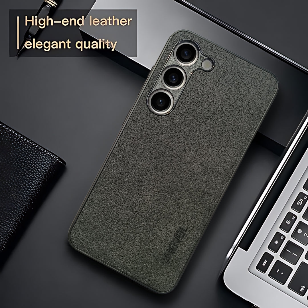 X-LEVEL Black Leather Case for Samsung S23