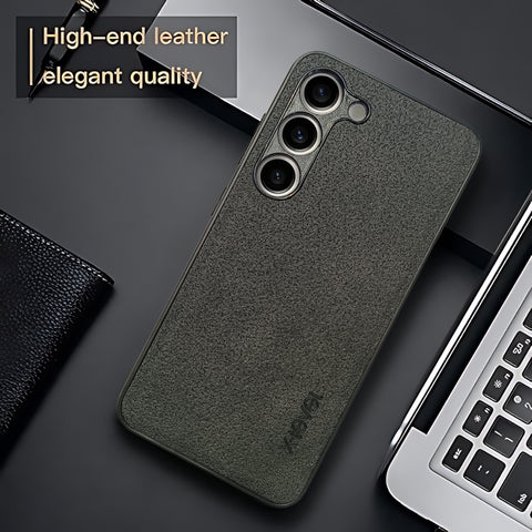 X-LEVEL Black Leather Case for Samsung S23