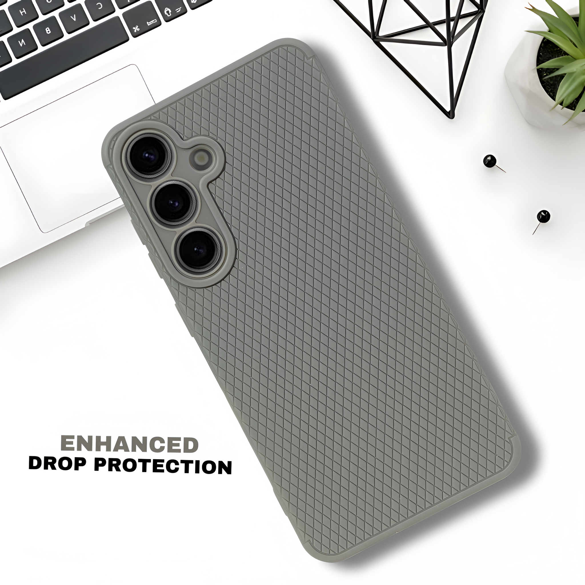 Grey Line Wave Silicone Case for Samsung S24