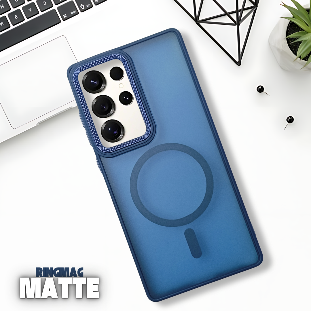 Ringmag Matte Dark Blue case for Samsung S25 Ultra