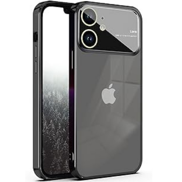 Luxury Plating Black Camera Protection Transparent Case for Apple iphone 11