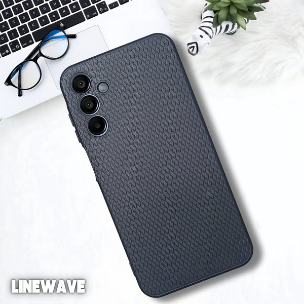 Black Line Wave Silicone Case for Samaung A56