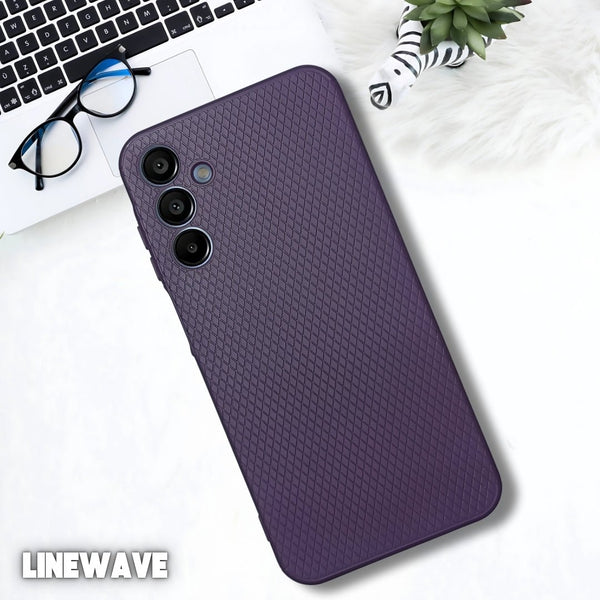 Deep Purple Line Wave Silicone Case for Samaung A18