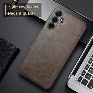 X-LEVEL Dark Brown Leather Case for Samsung S25