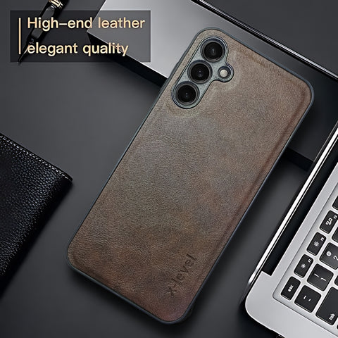 X-LEVEL Dark Brown Leather Case for Samsung S25
