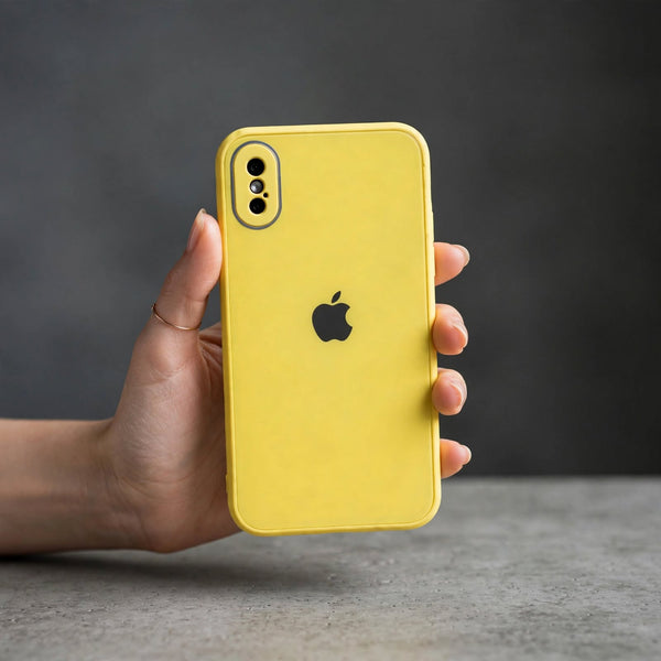 Yellow Camera Safe mirror case for Apple Iphone X/Xs