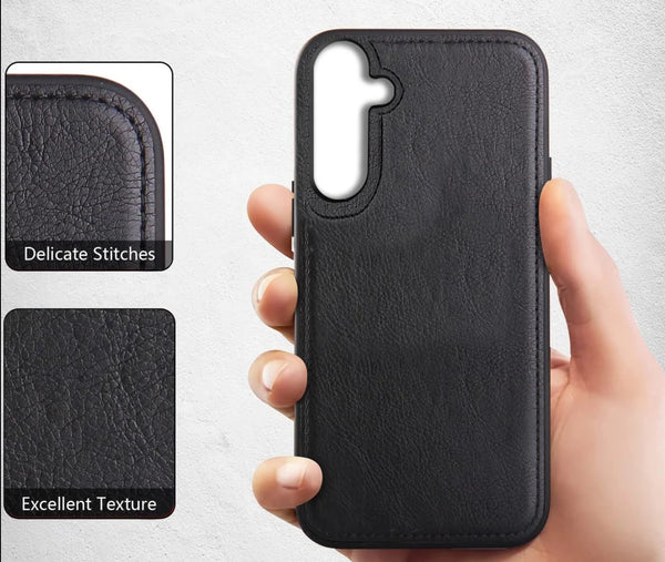 Puloka Black Leather Case for Samsung A34