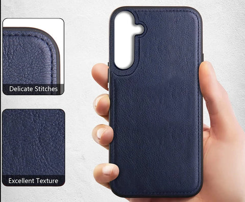 Puloka Dark Blue Leather Case for Samsung S23 FE