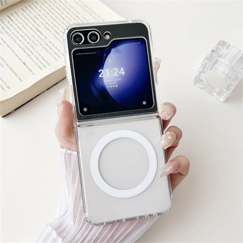 MagSafe Clear Transparent Silicone case for Samsung Galaxy Z FLIP 7
