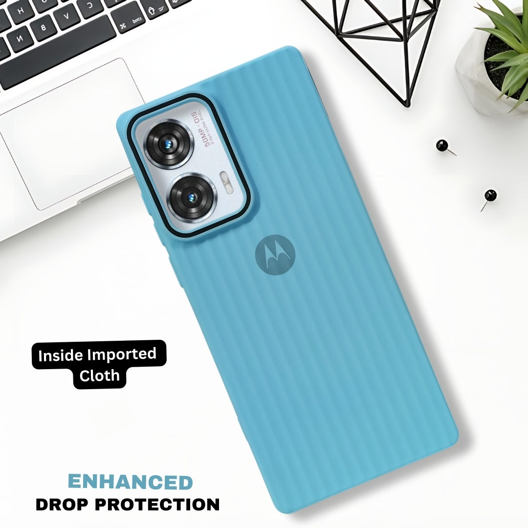 SleekLine Sky Blue Silicone Case for Motorola Edge 50 Fusion