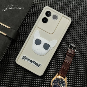 Cream SHOUNENN BULLDOG Silicone case for Vivo T2 Pro