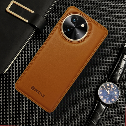 Prime Leather Brown Leather Case for Vivo T3X