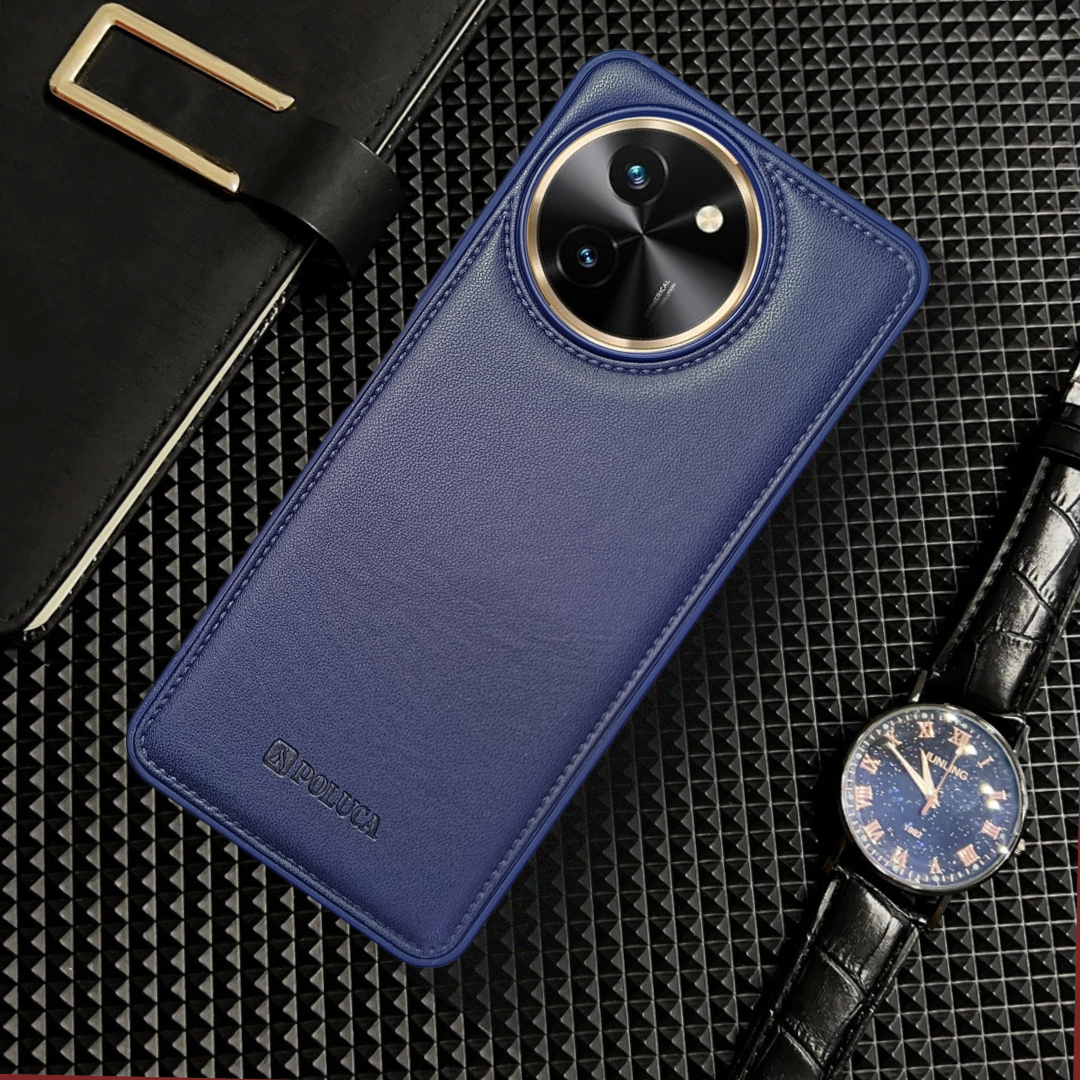 Prime Leather Dark Blue Leather Case for Vivo T3X