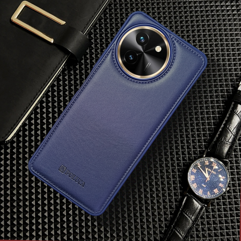 Prime Leather Dark Blue Leather Case for Vivo T3X