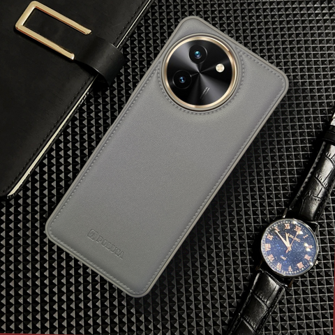 Prime Leather Grey Leather Case for Vivo T3X