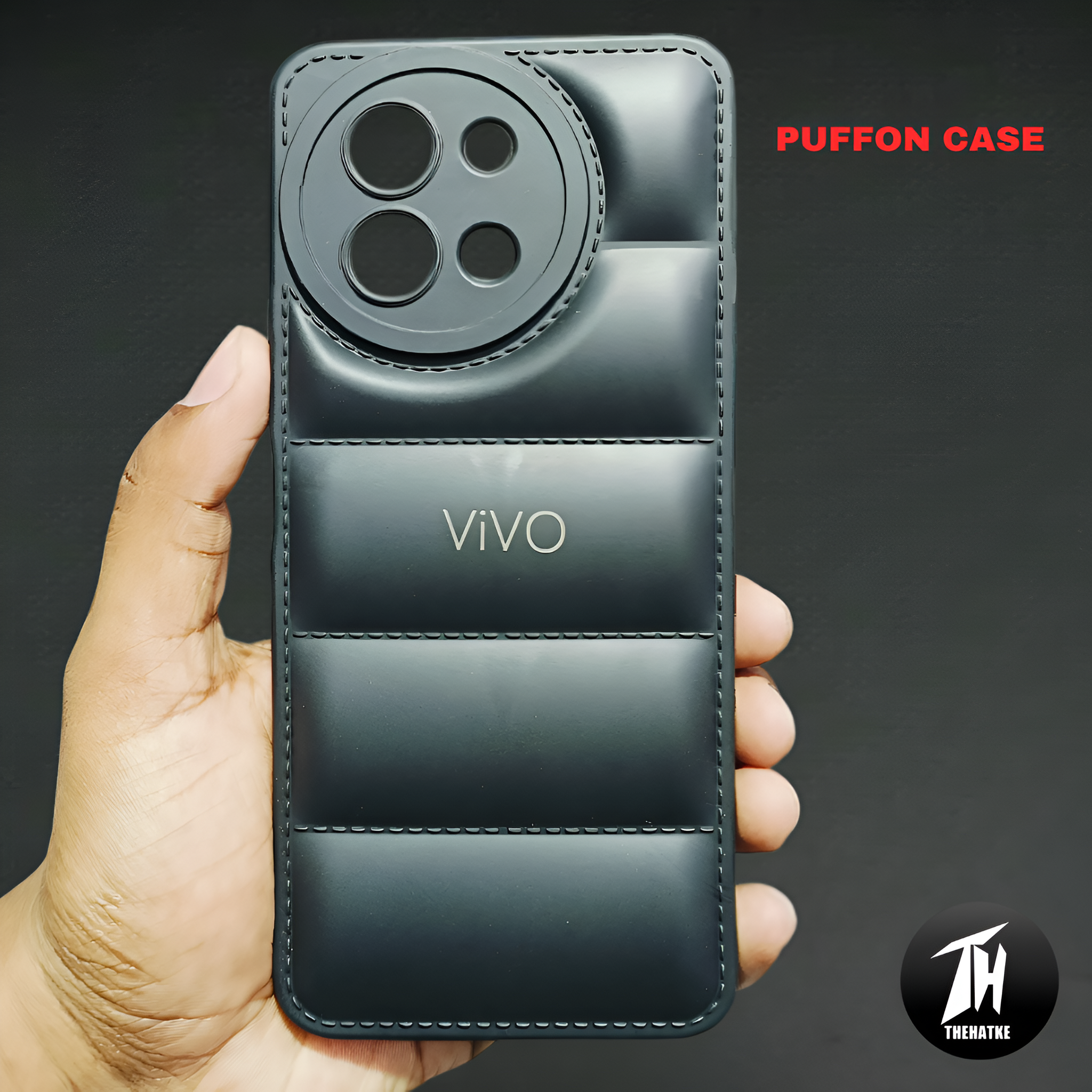 Black Puffon silicone case for Vivo T3X