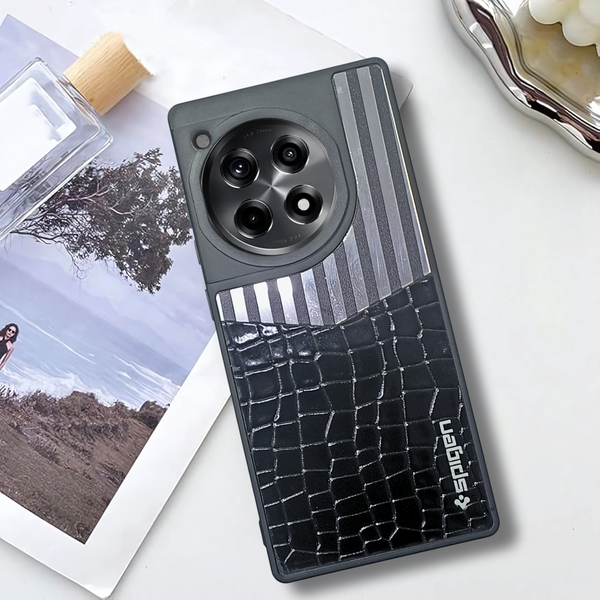 TexturGuard Black Silicone Case for Oneplus 12R