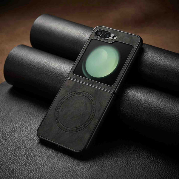 Black Shadow Leather Case for Samsung Galaxy Z FLIP 5