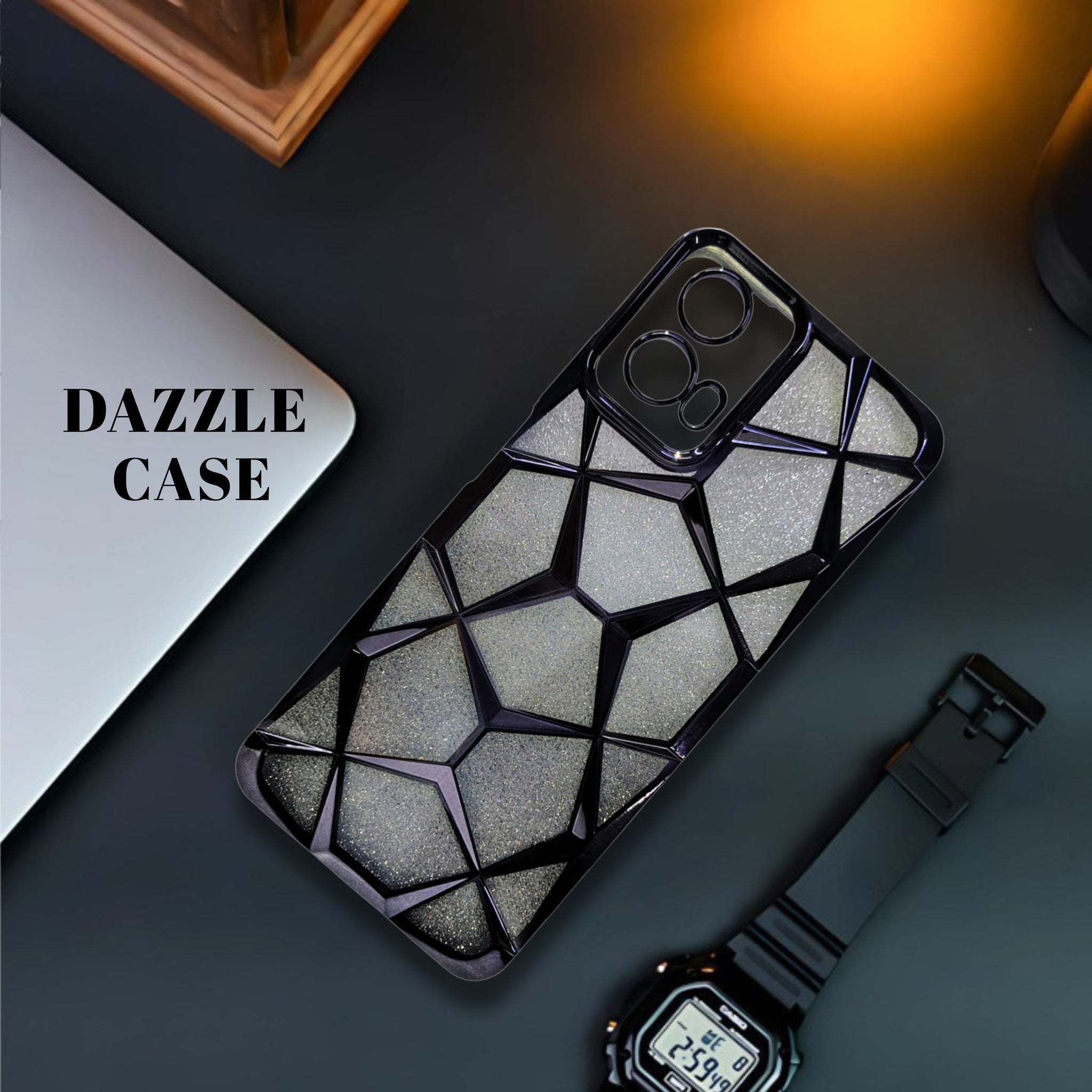 Dazzle Black Silicone case for Motorola G34