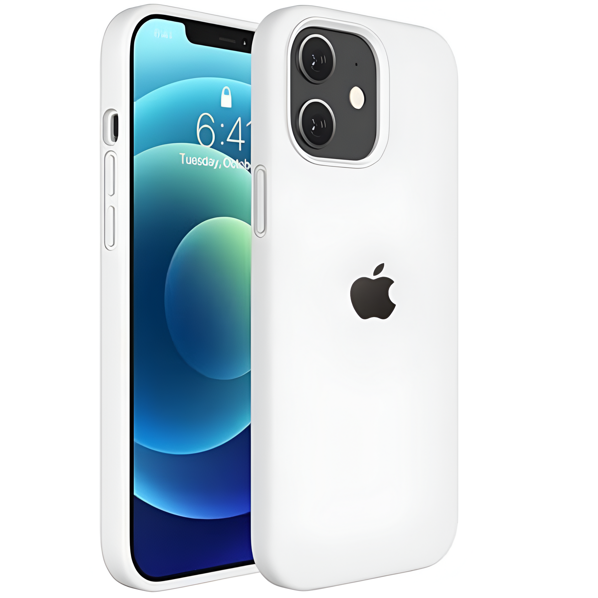 White Original Silicone case for Apple iphone 12 Mini