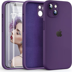 Deep Purple Original Camera Silicone case for Apple iphone 14 Plus