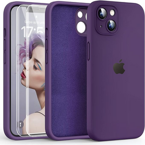 Deep Purple Original Camera Silicone case for Apple iphone 15