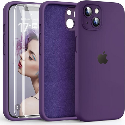 Deep Purple Original Camera Silicone case for Apple iphone 15 Plus