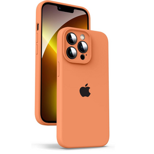 Orange Original Camera Safe Silicone case for Apple iphone 13 Pro