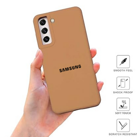 Brown Original Camera Safe Silicone case for Samsung S22