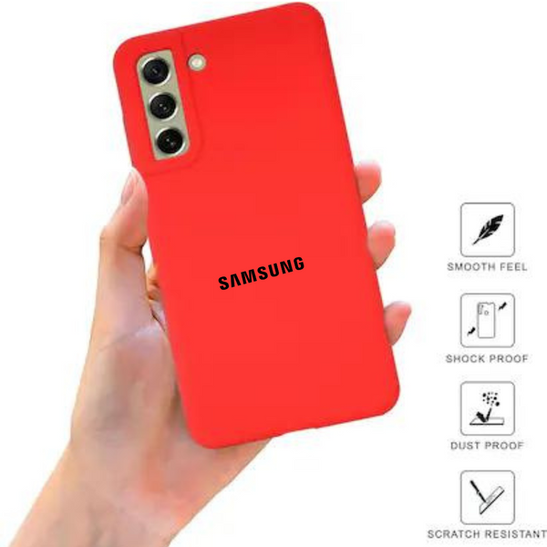 Red Original Camera Safe Silicone case for Samsung S21 FE