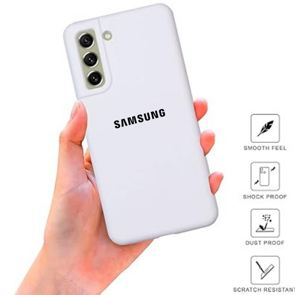 White Original Camera Safe Silicone case for Samsung S20 FE