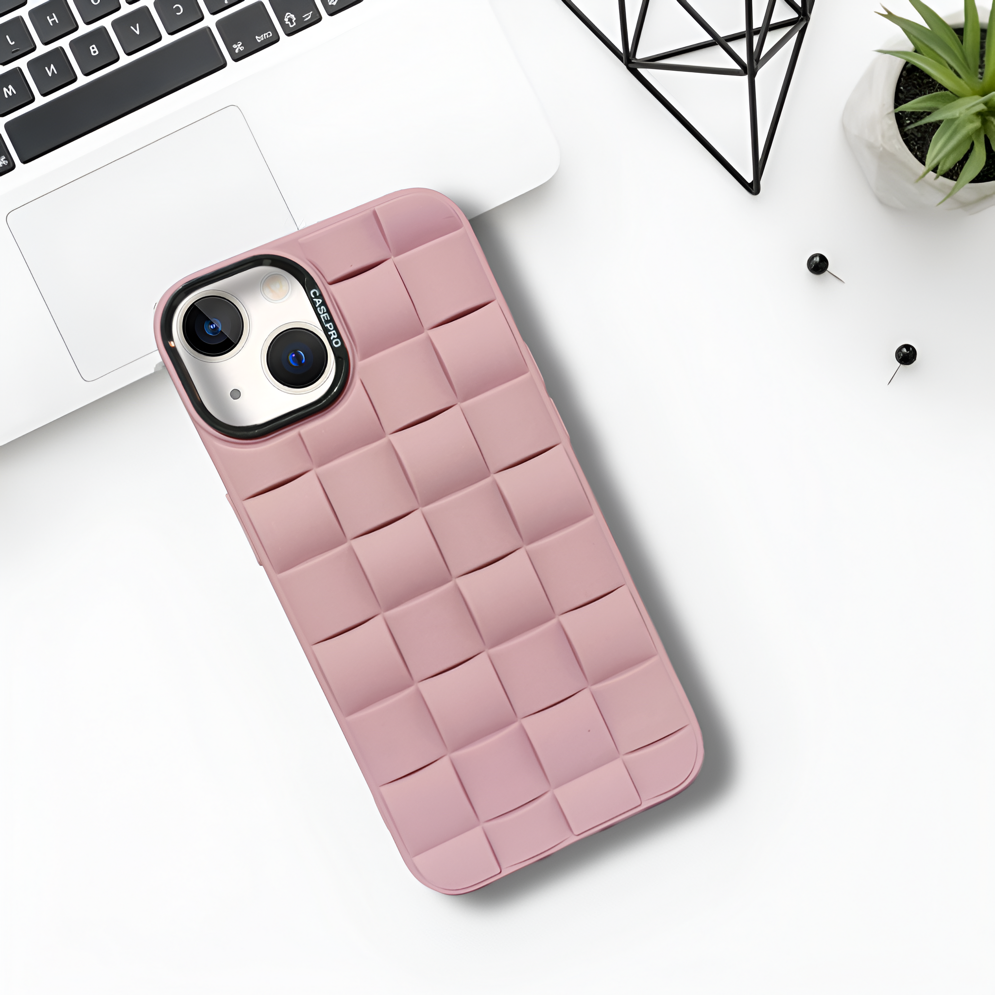 Lavender Grid silicone case for Apple iPhone 13