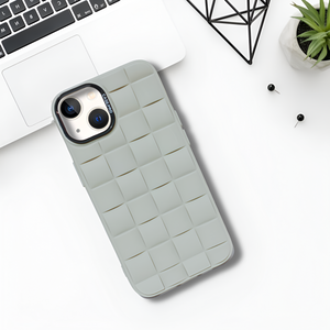 Grey Grid silicone case for Apple iPhone 15 Plus