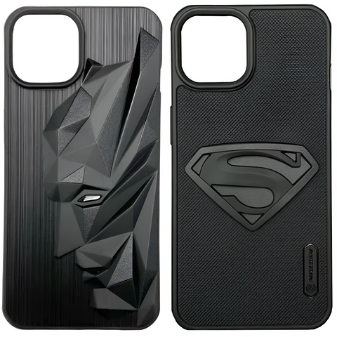 Superhero Engraved(COMBO)(B+S) logo silicon Case for Apple Iphone 14 Plus