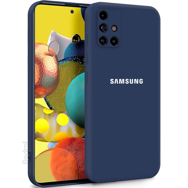 Dark blue Camera Original Silicone Case for Samsung A51