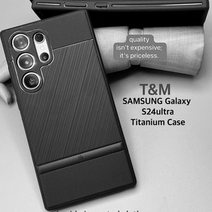 Titanium Black parallax Silicone Case for Samsung S24 Ultra