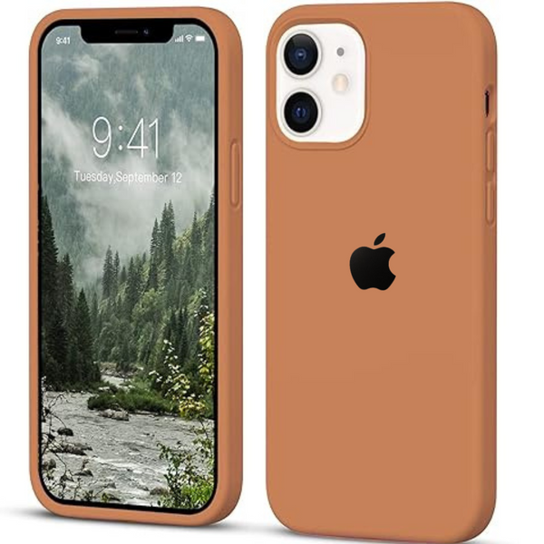 Brown Original Silicone case for Apple iphone 12