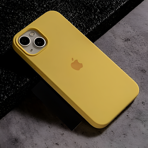 Yellow Original Silicone case for Apple iphone 15 Plus