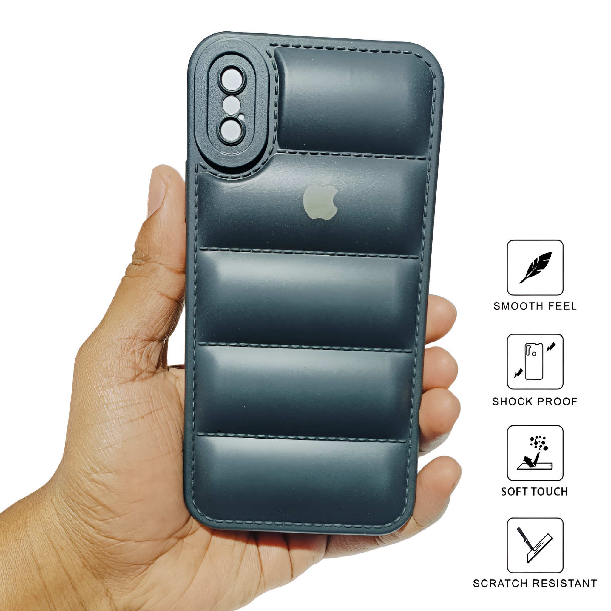 Black Puffon silicone case for Apple iPhone Xs Max