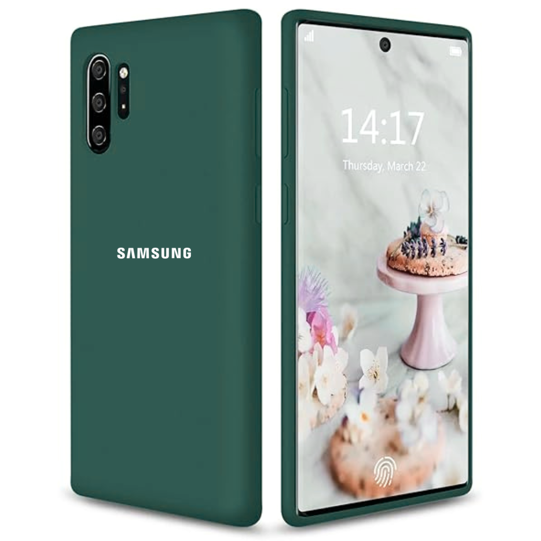 Dark Green Original Camera Safe Silicone case for Samsung Note 10 Plus