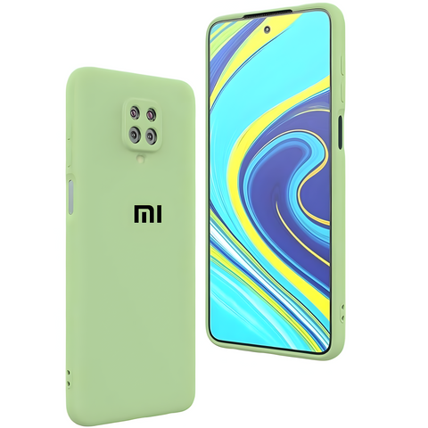 Light Green Camera Original Silicone Case for Redmi Note 9 Pro