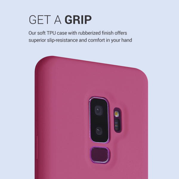 Dark Pink Camera Original Silicone case for Samsung S9 Plus