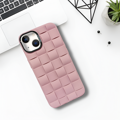 Lavender Grid silicone case for Apple iPhone 15