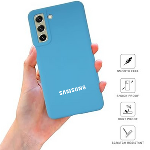 Sky Blue Original Camera Safe Silicone case for Samsung S22