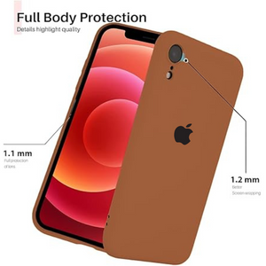 Brown Original Camera Silicone case for Apple iphone XR